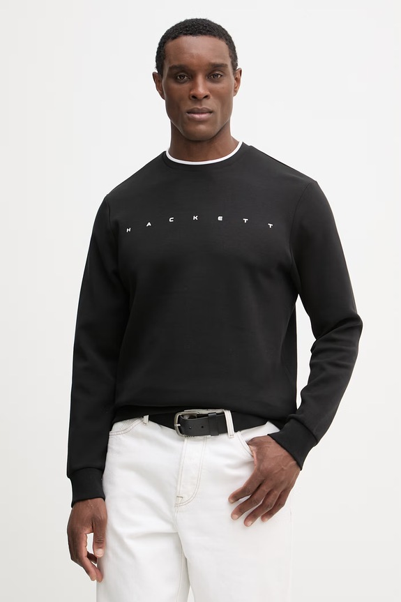 Hackett London bluza z elastanem czarny HM5800087