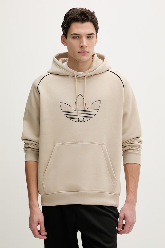 Μπλούζα adidas Originals με κουκούλα μπεζ KE0099