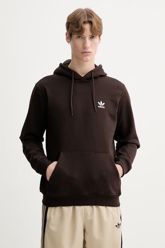 Mikina adidas Originals nášivka hnedá KE1144