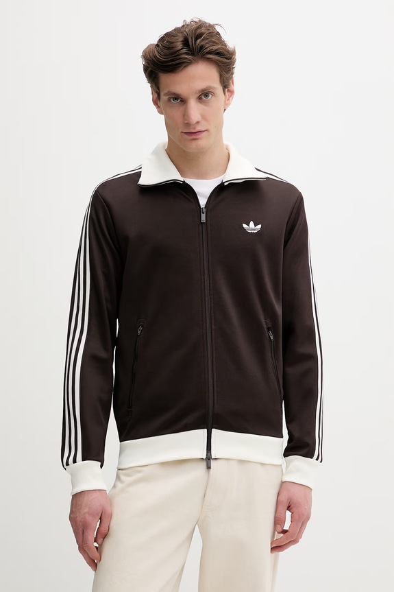 Mikina adidas Originals Beckenbauer bez kapuce hnědá KE1665