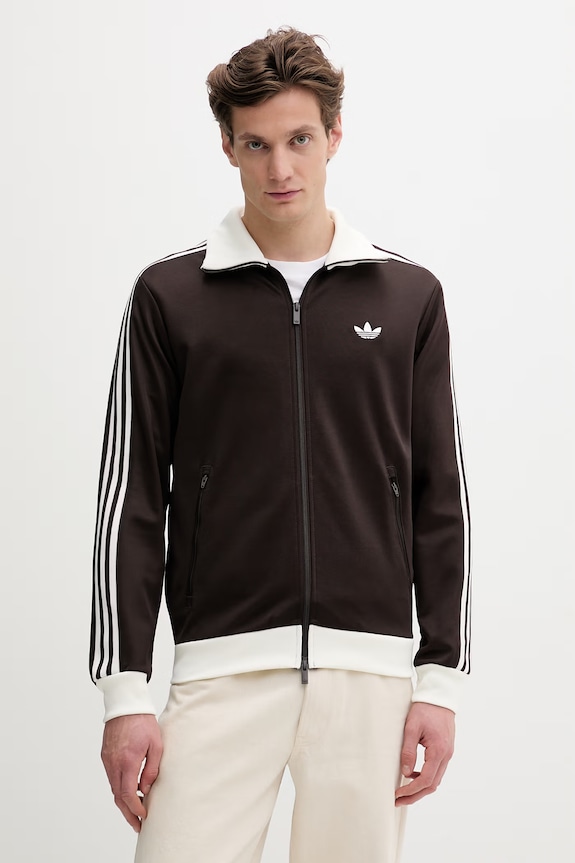 Mikina adidas Originals Beckenbauer bez kapuce hnědá KE1665