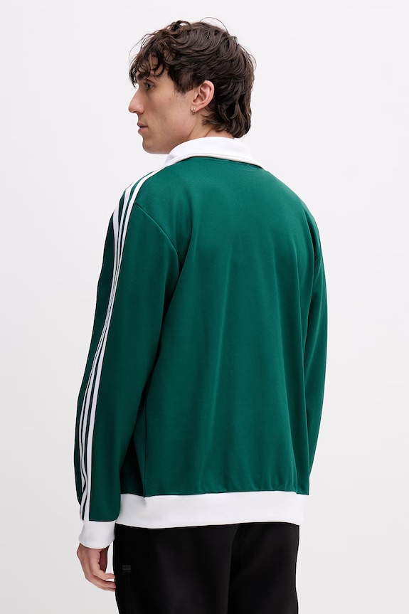 Odjeća adidas Originals dukserica na zakopčavanje za muškarce s pamukom KE1666 zelena