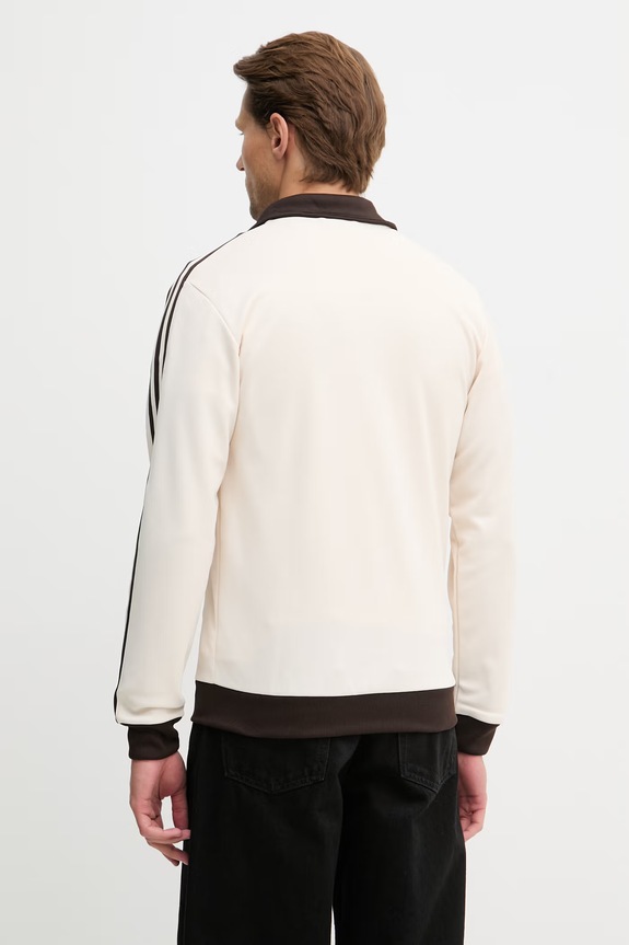 Oblečenie adidas Originals mikina na zips pánska bavlnená KQ9491 béžová