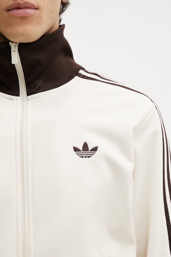 Adidas Originals Zip-up sweatshirt with cotton Men's beige KQ9491