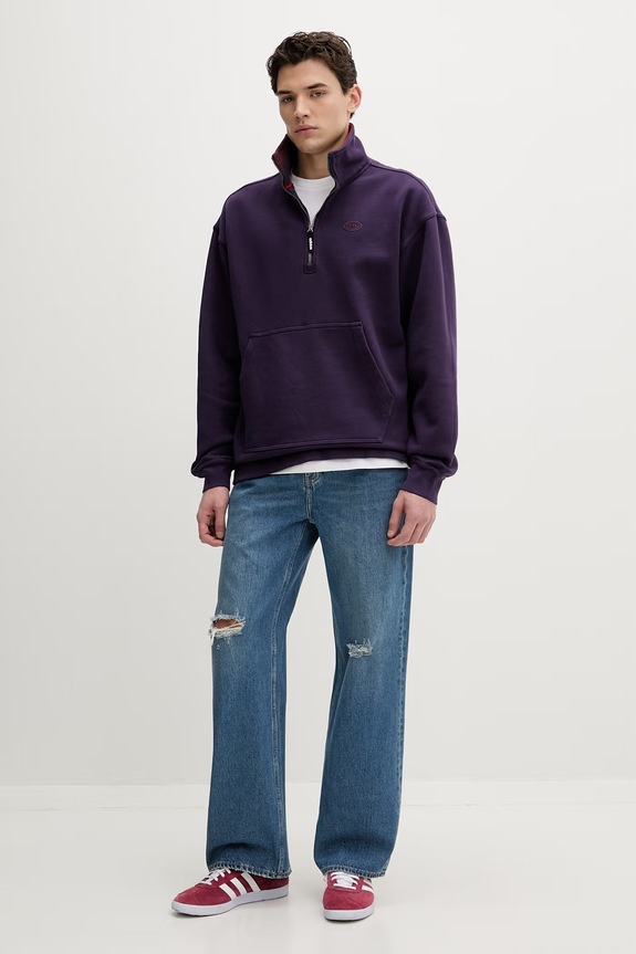 Βαμβακερή μπλούζα adidas Originals KS6853 μωβ SS26