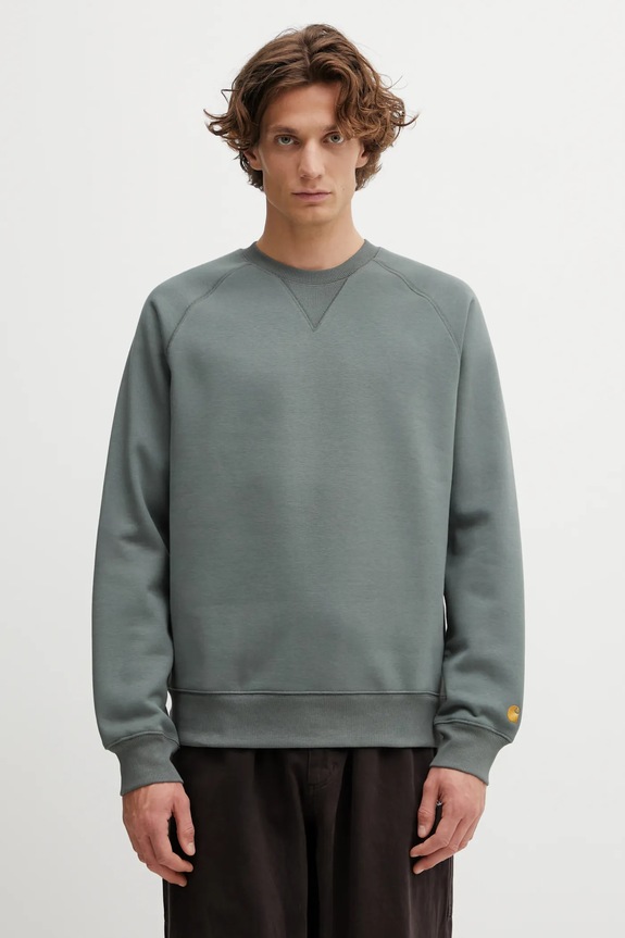 Carhartt WIP cotton sweatshirt Chase Sweat cotton green I033660.3H4XX