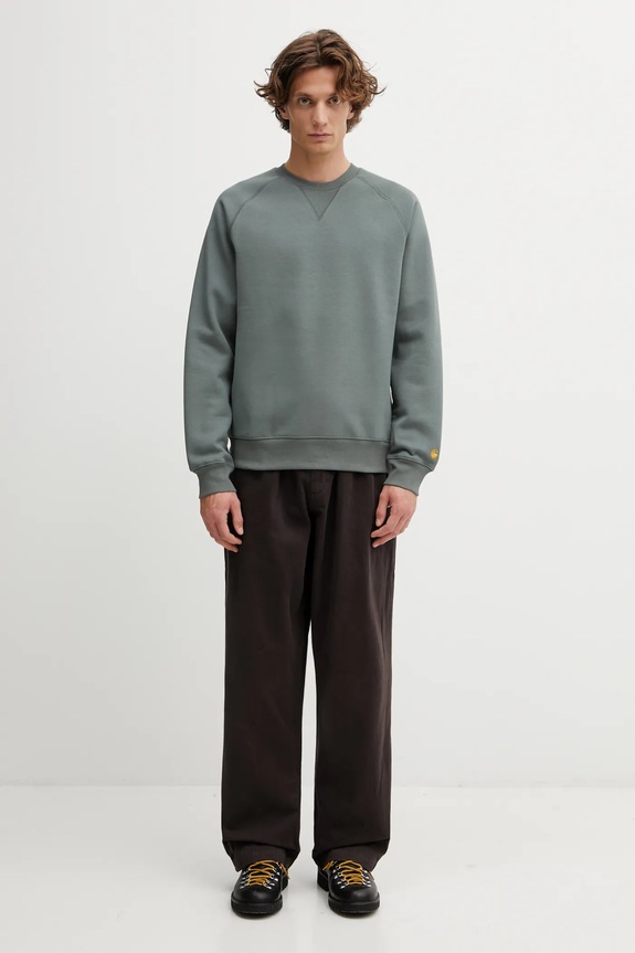 Carhartt WIP cotton sweatshirt Chase Sweat I033660.3H4XX green