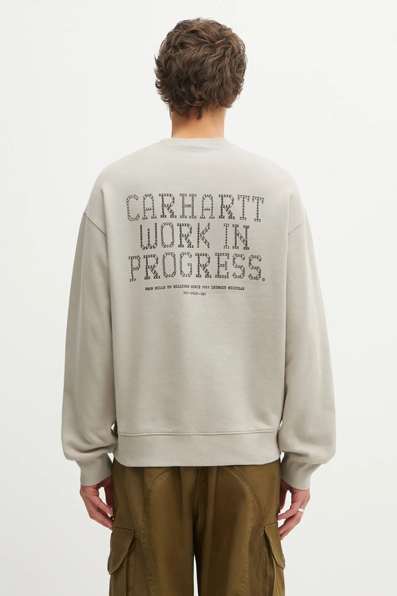 Carhartt WIP hanorac de bumbac Punched Sweat uni bej I036039.3GEXX
