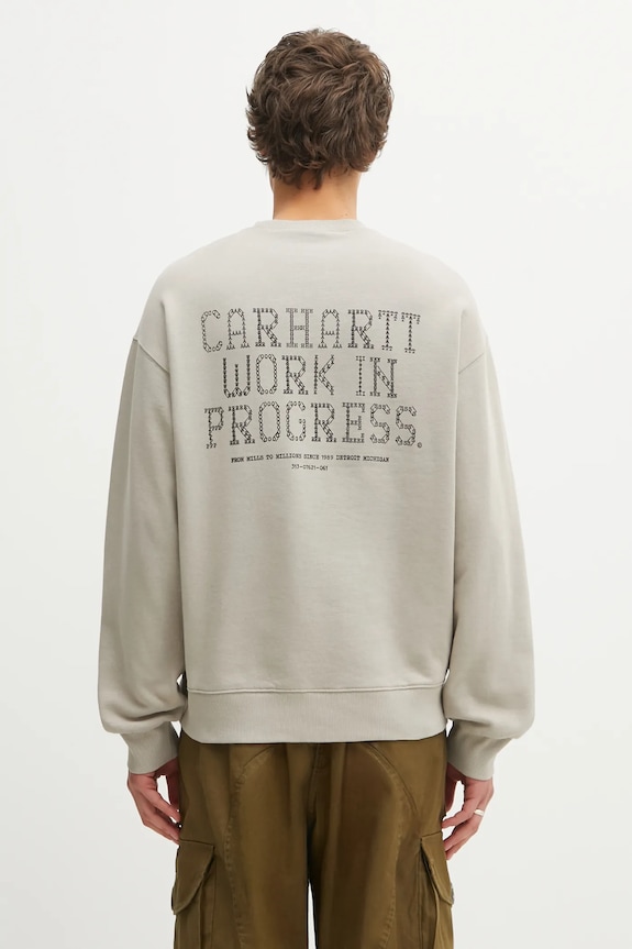 Carhartt WIP hanorac de bumbac Punched Sweat uni bej I036039.3GEXX