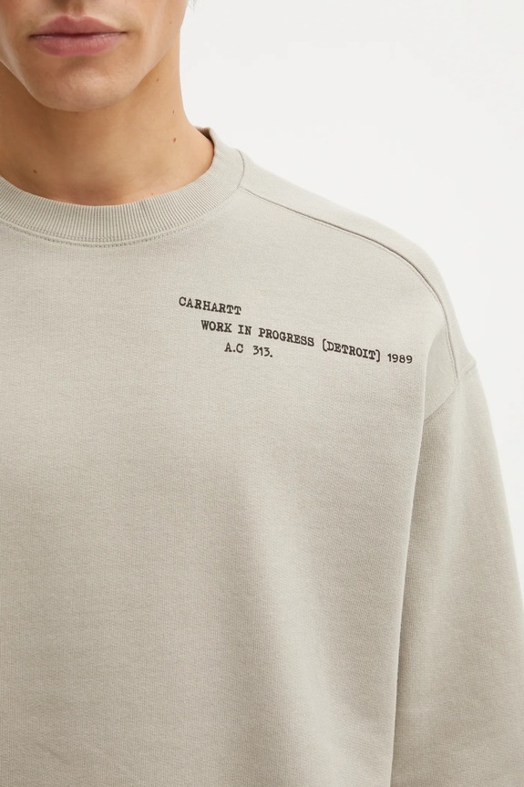 Carhartt WIP hanorac de bumbac Punched Sweat bej I036039.3GEXX