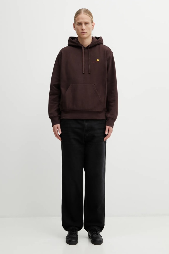 Кофта Carhartt WIP Hooded American Script Sweat I028279.33HXX коричневый