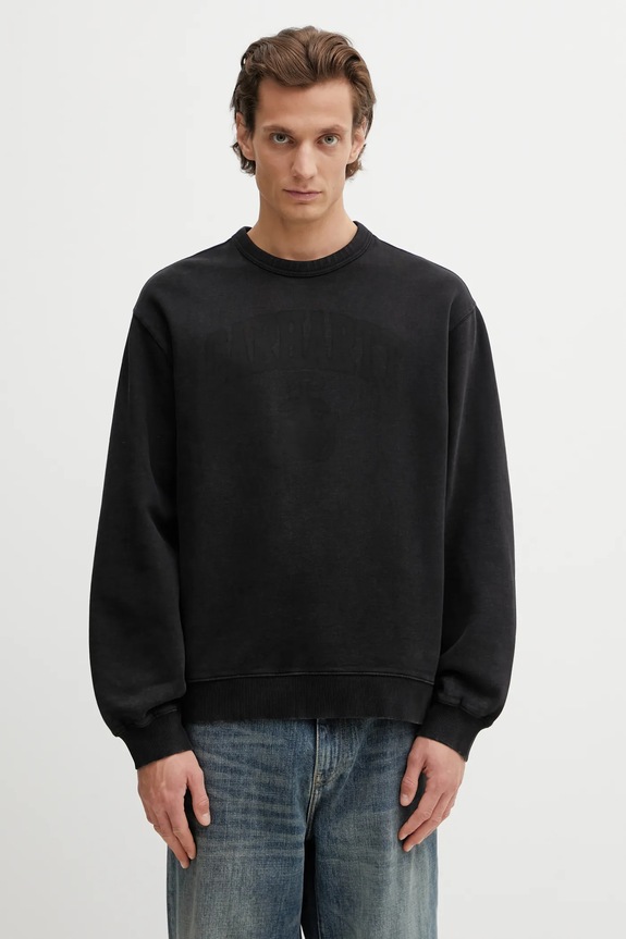 Carhartt WIP cotton sweatshirt Faded Pond Corps Sweat cotton black I036065.8960