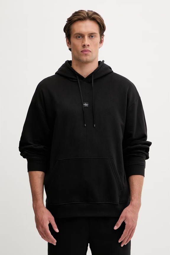 Calvin Klein Performance bluza z kapturem męska z bawełną czarny LVGMS6W305
