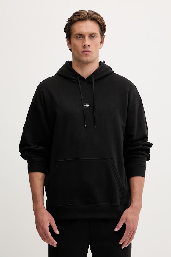 Calvin Klein Performance bluza z kapturem męska z bawełną czarny LVGMS6W305