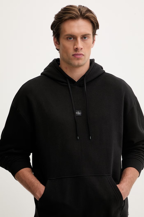 Calvin Klein Performance bluza z kapturem męska z bawełną czarny LVGMS6W305