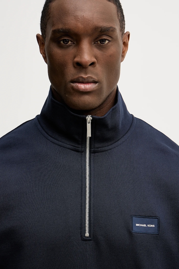 Βαμβακερή μπλούζα Michael Kors σκούρο μπλε CR652T8HC4