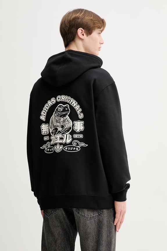 Mikina adidas Originals JP Frog s kapucňou čierna KY8108