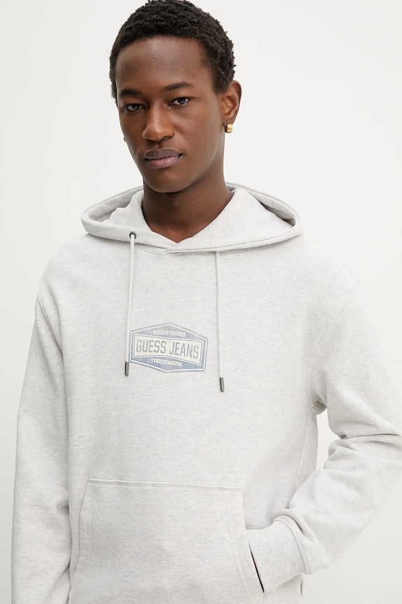 Pamučna dukserica Guess Jeans siva M6RQ25.KCPR1