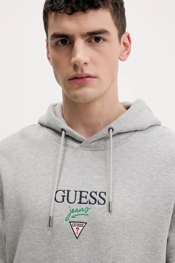 Guess Jeans pamut melegítőfelső szürke M6RQ26.KCPR1
