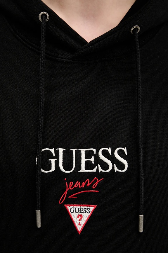 Guess Jeans pamut melegítőfelső M6RQ26.KCPR1 fekete