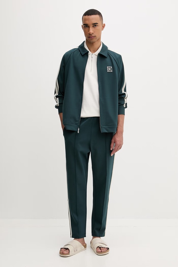 Calvin Klein rozepínací mikina pánská s modalem LV04LF233G zelená SS26