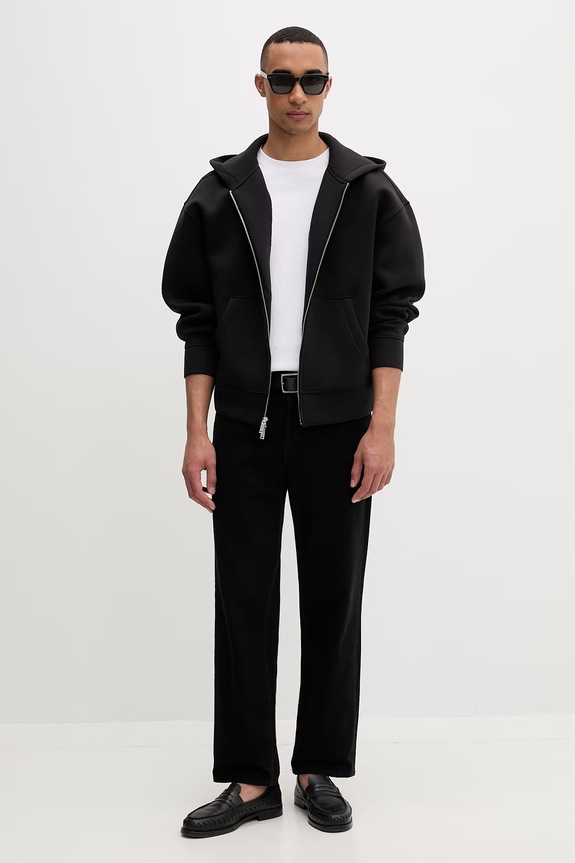 Calvin Klein rozepínací mikina s kapucí pánská LV04RE218G černá SS26