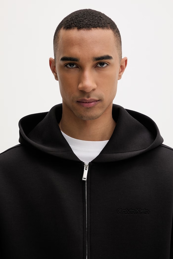 Calvin Klein rozepínací mikina s kapucí pánská černá LV04RE218G