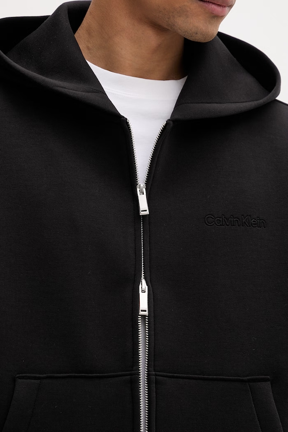 Calvin Klein rozepínací mikina s kapucí pánská LV04RE218G černá
