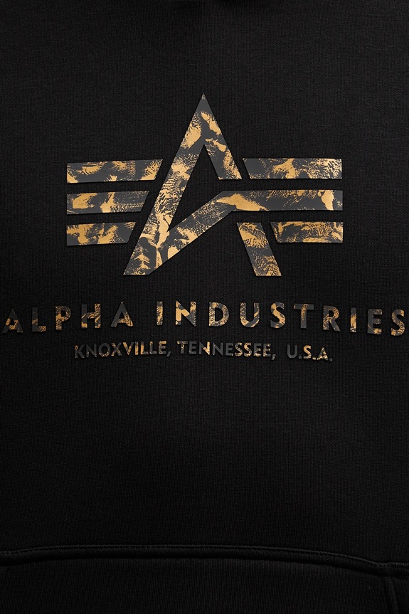 Alpha Industries felső Basic Hoodie BL Effect Print 178312EP fekete
