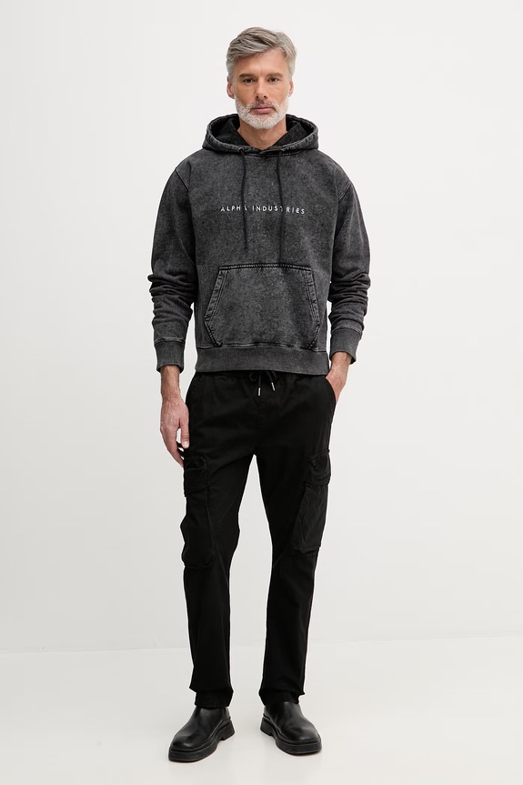 Alpha Industries bluză Acid Logo Hoodie 258339 negru SS26