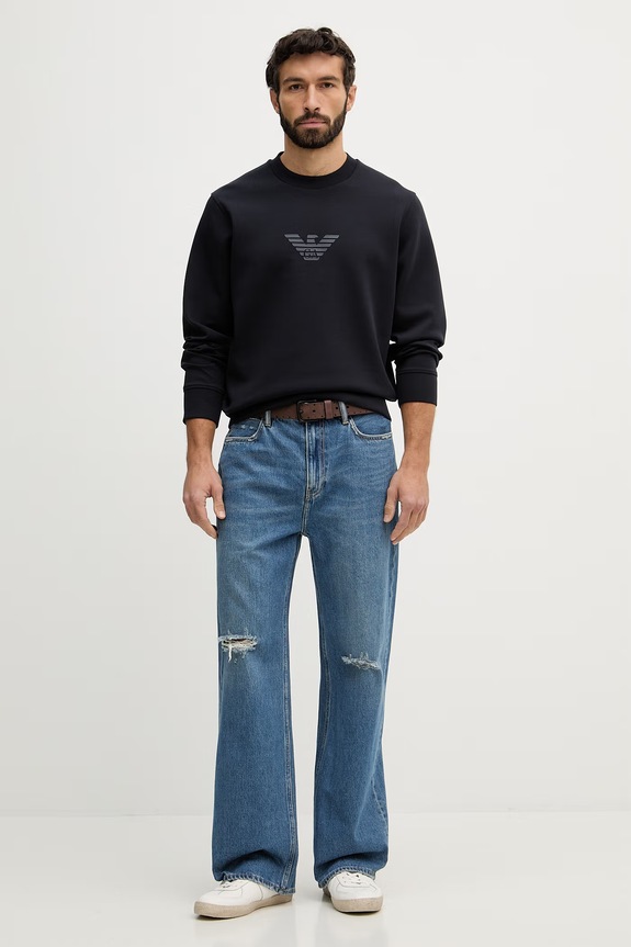 Emporio Armani bluză EM004541.AF10013 bleumarin SS26