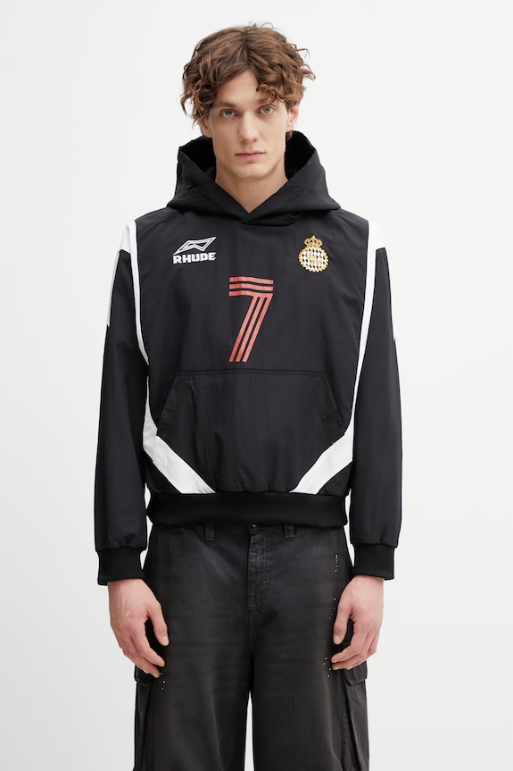 RHUDE Lago Soccer hanorac bărbați negru RHPS26HO01734