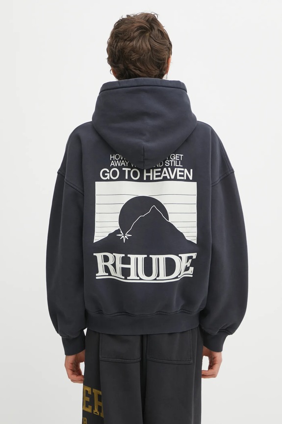 Bavlněná mikina RHUDE Moonlight Pack potisk černá RHPS26HO03012