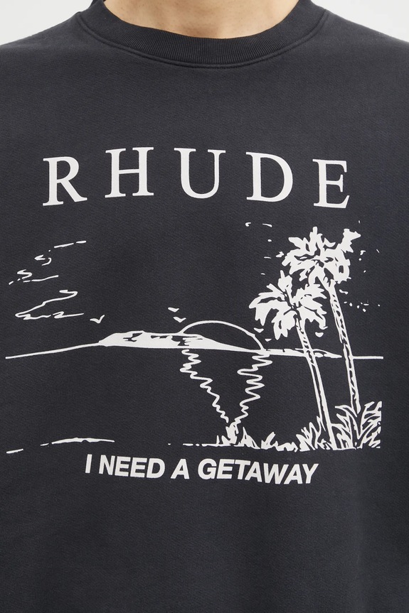 Бавовняна кофта RHUDE I Need A Getaway чорний RHPS26ST01012