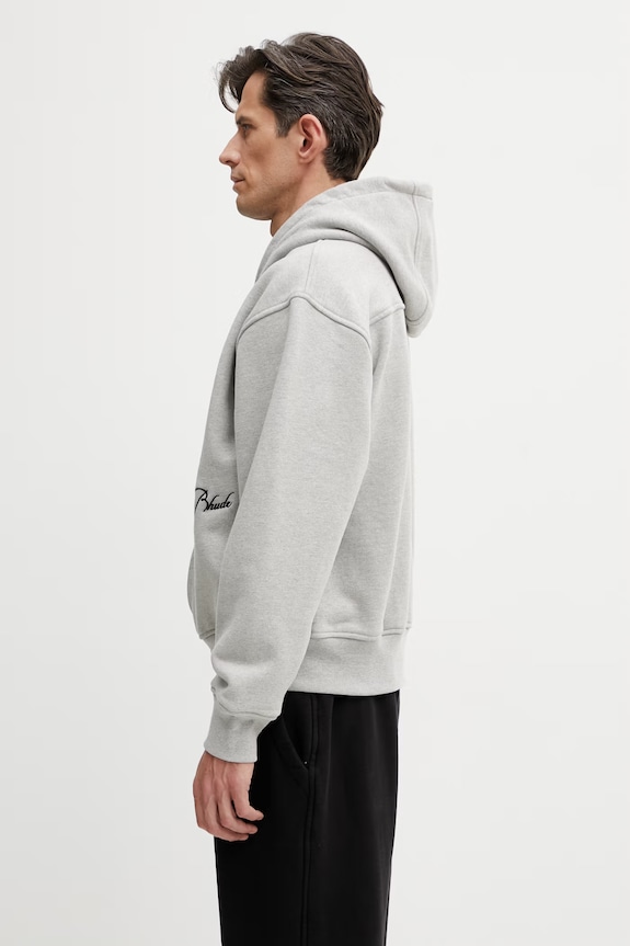 RHUDE Classique Zip Up кофта на блискавці чоловіча з бавовною RHSS26HO01829 сірий SS26