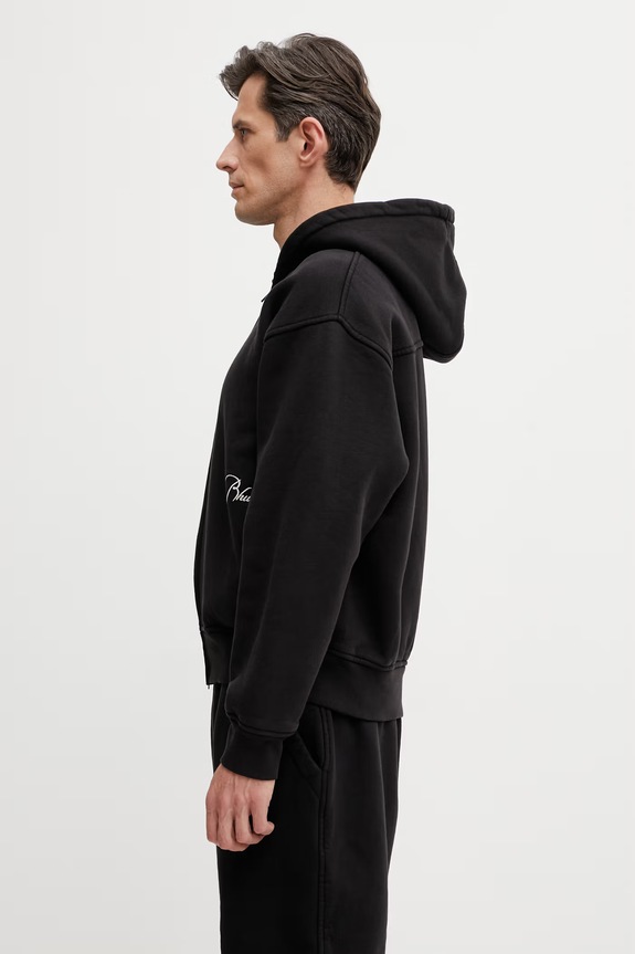 RHUDE Classique Zip Up кофта, яка розстібається бавовняна чоловіча RHSS26HO11012 чорний SS26