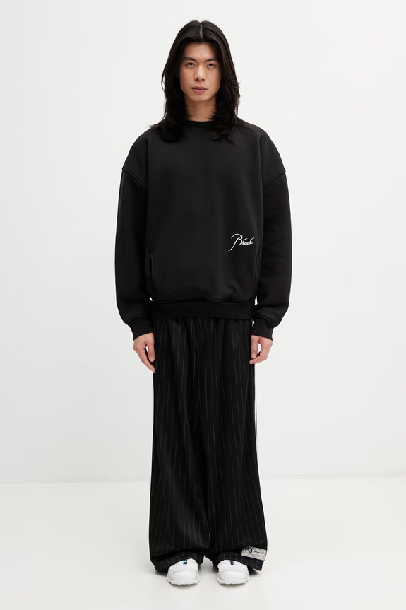 RHUDE Classique felpa in cotone da uomo RHSS26ST05012 nero