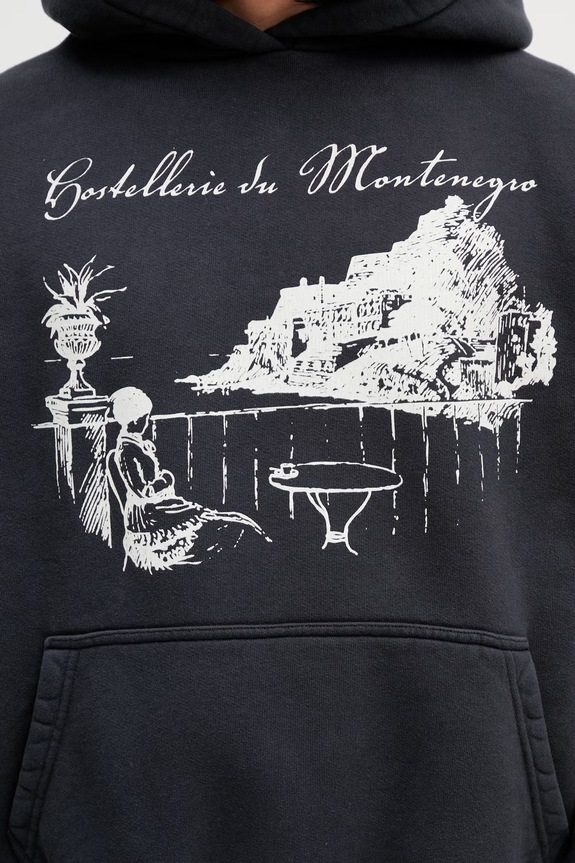 RHUDE Montenegro Morada felpa in cotone da uomo nero RHSS26HO03012