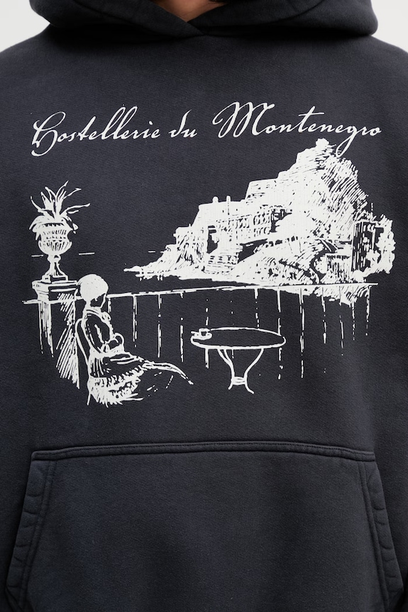 RHUDE Montenegro Morada felpa in cotone da uomo nero RHSS26HO03012