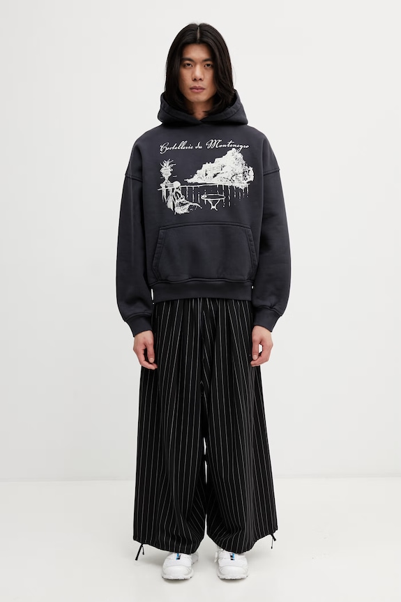 RHUDE Montenegro Morada felpa in cotone da uomo RHSS26HO03012 nero