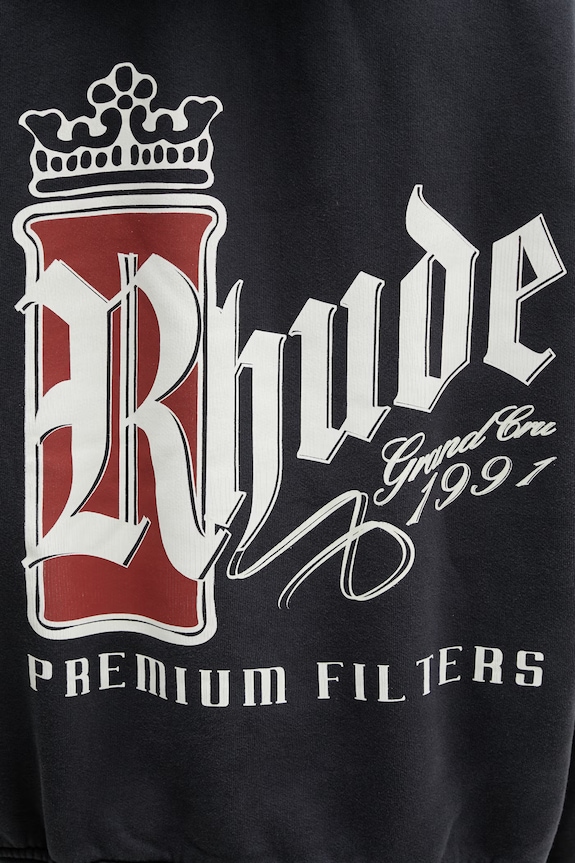 RHUDE Fumar 91 felpa con cappuccio in cotone da uomo nero RHSS26HO04012