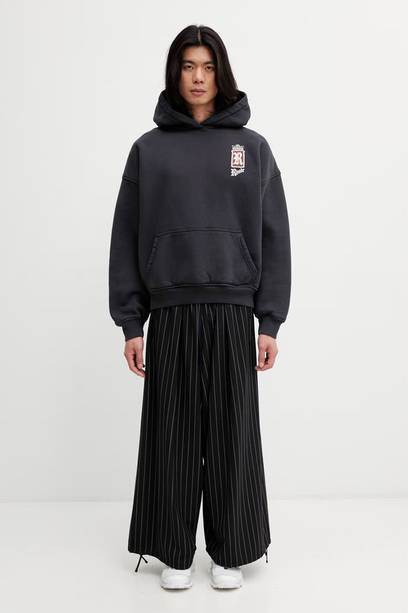 RHUDE Fumar 91 felpa con cappuccio in cotone da uomo RHSS26HO04012 nero