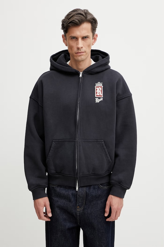 Одяг RHUDE Fumar 91 кофта, яка розстібається бавовняна чоловіча RHSS26HO09012 чорний