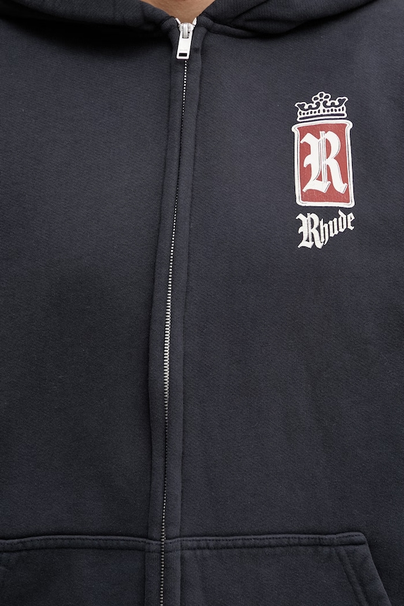 RHUDE Fumar 91 кофта, яка розстібається бавовняна чоловіча чорний RHSS26HO09012