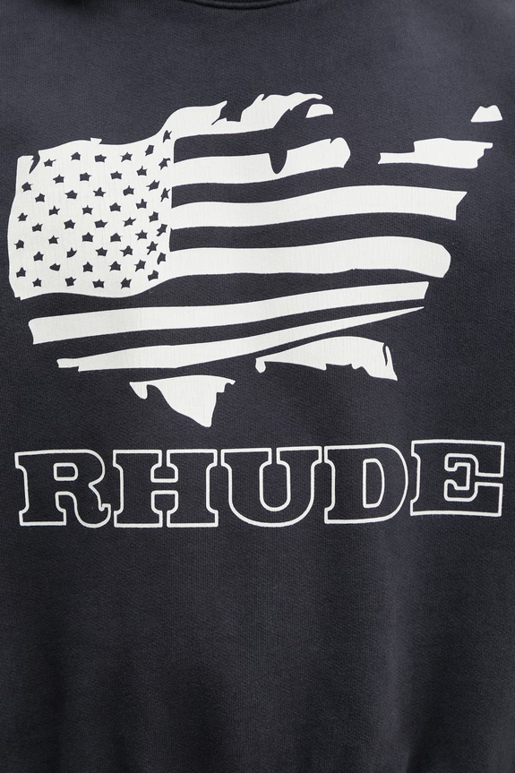 RHUDE Banner Crewneck felpa in cotone da uomo nero RHSS26ST01012