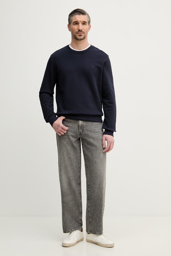 Βαμβακερή μπλούζα Trussardi G8088000132N σκούρο μπλε SS26