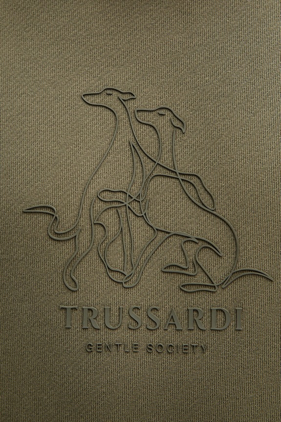 Βαμβακερή μπλούζα Trussardi G8218000117N πράσινο