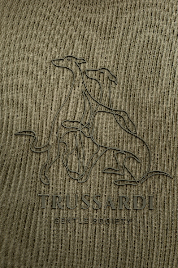 Βαμβακερή μπλούζα Trussardi G8218000117N πράσινο
