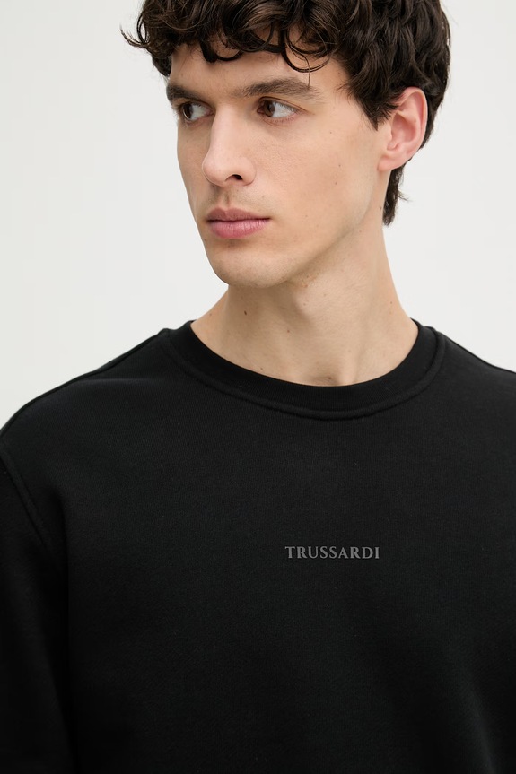 Trussardi mikina pánska bavlnená čierna G8238000121N