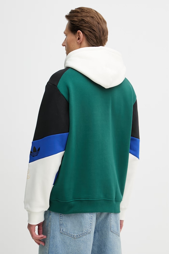 Ρούχα adidas Originals μπλούζα με κουκούλα ανδρική με βαμβάκι KD1438 πράσινο